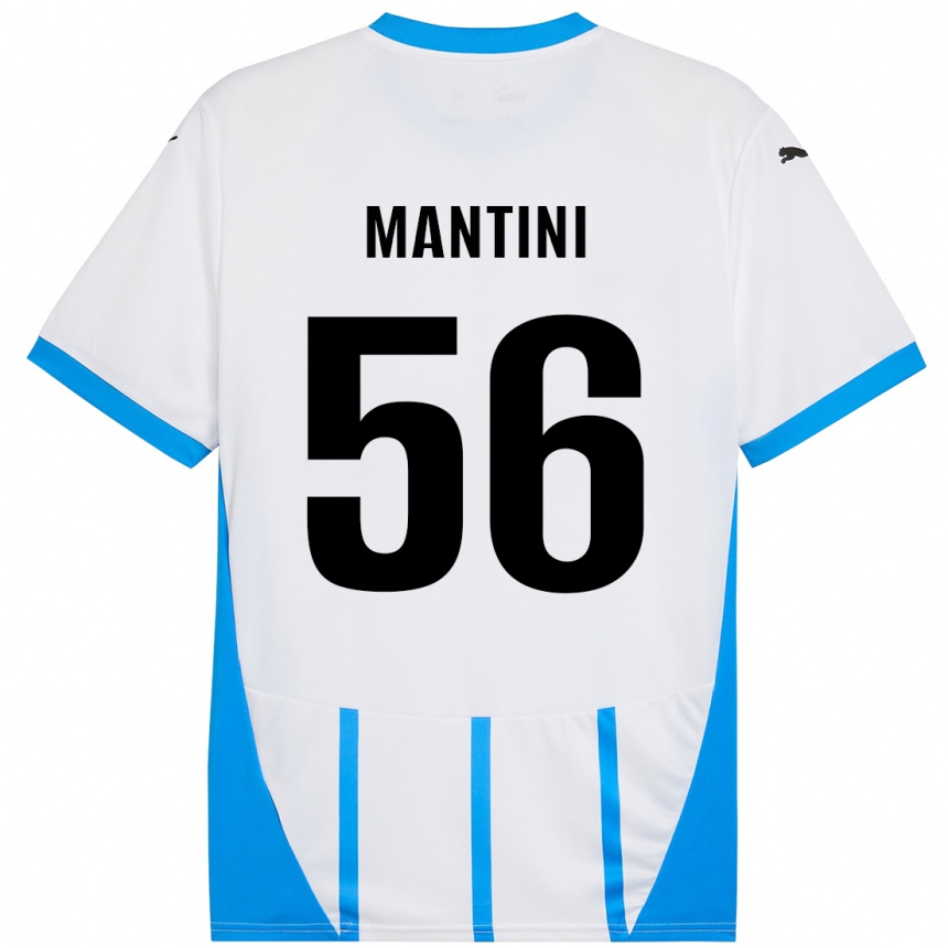 Kids Football Raffaele Mantini #56 White Blue Away Jersey 2024/25 T-Shirt Australia