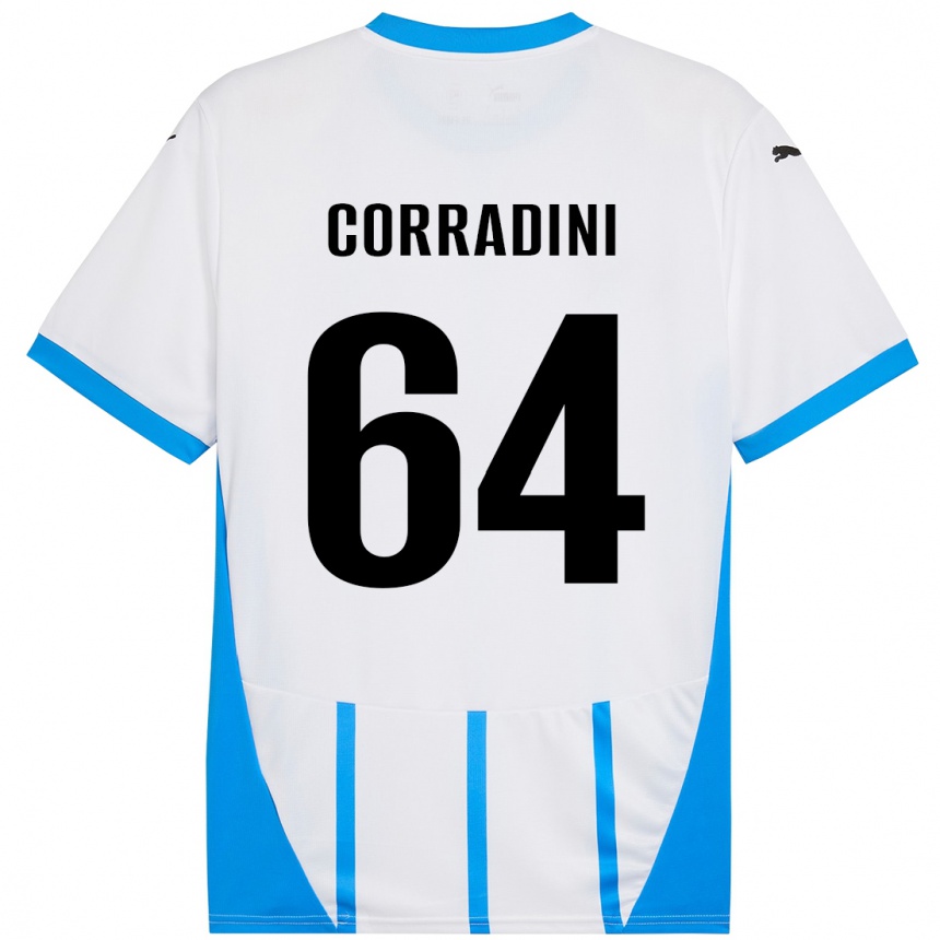 Kids Football Francesco Corradini #64 White Blue Away Jersey 2024/25 T-Shirt Australia