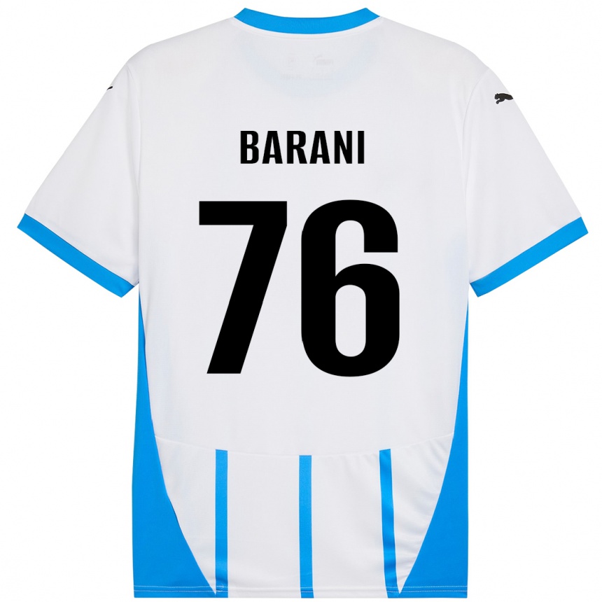 Kids Football Luca Barani #76 White Blue Away Jersey 2024/25 T-Shirt Australia