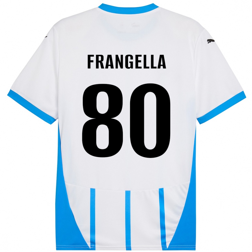 Kids Football Christian Frangella #80 White Blue Away Jersey 2024/25 T-Shirt Australia