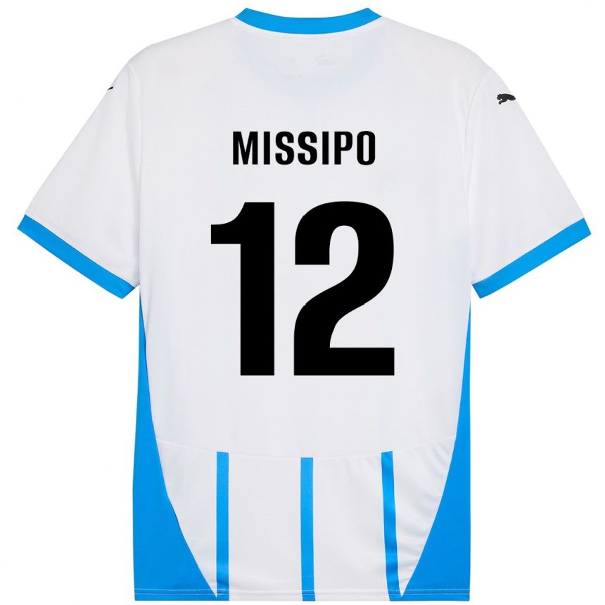 Kids Football Kassandra Missipo #12 White Blue Away Jersey 2024/25 T-Shirt Australia