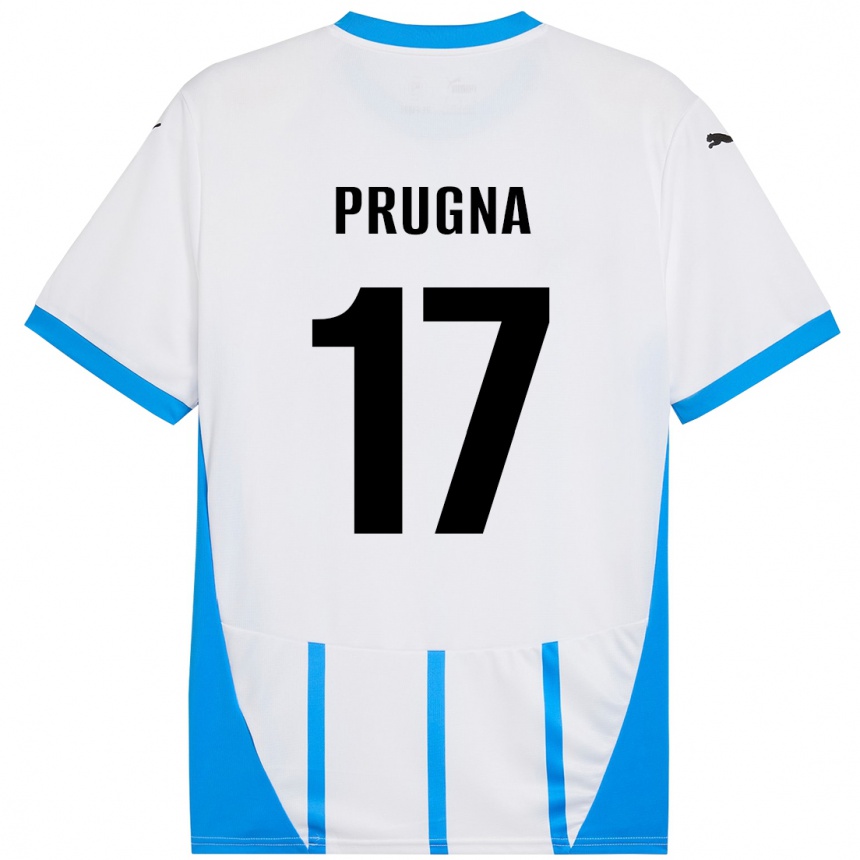 Kids Football Cecilia Prugna #17 White Blue Away Jersey 2024/25 T-Shirt Australia