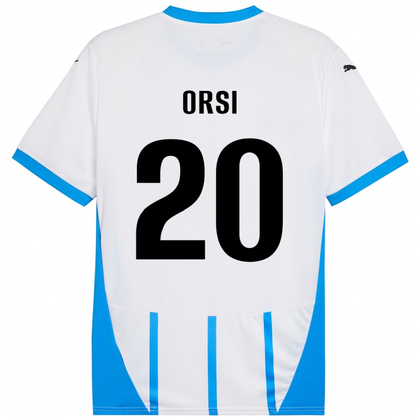 Kids Football Benedetta Orsi #20 White Blue Away Jersey 2024/25 T-Shirt Australia