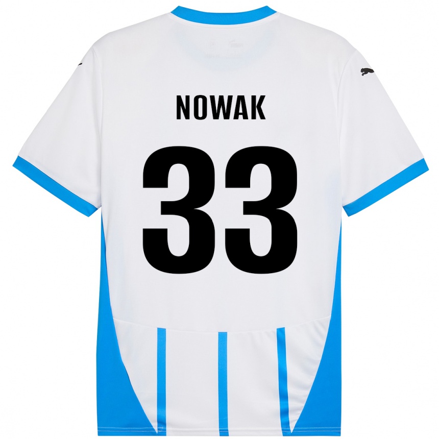 Kids Football Julie Nowak #33 White Blue Away Jersey 2024/25 T-Shirt Australia