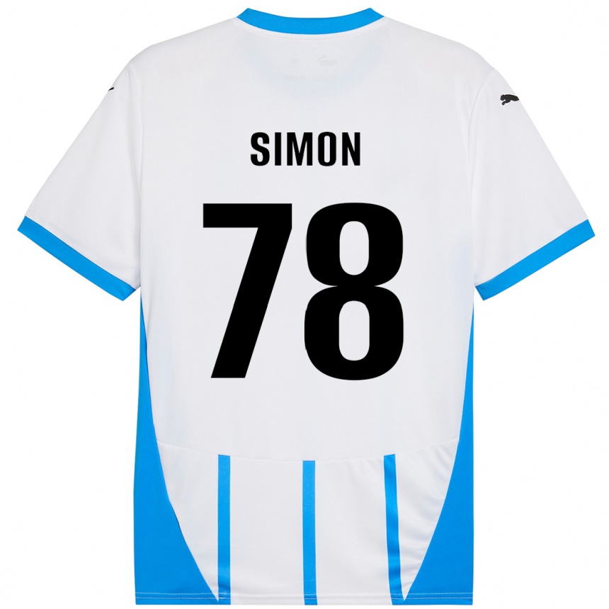 Kids Football Bénédicte Simon #78 White Blue Away Jersey 2024/25 T-Shirt Australia