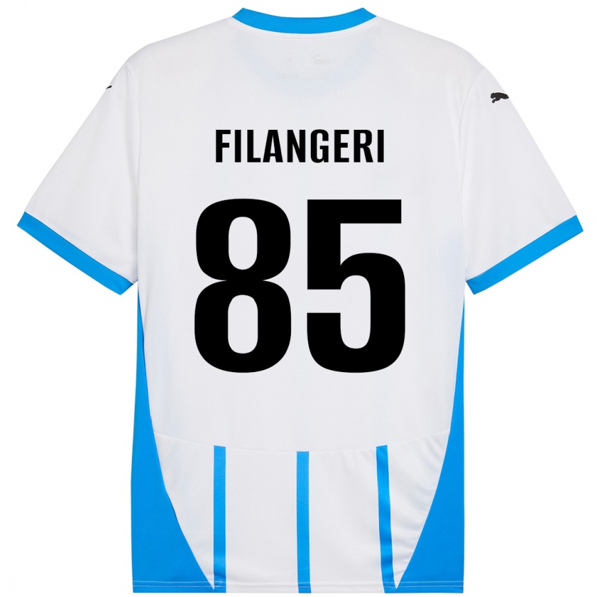 Kids Football Maria Luisa Filangeri #85 White Blue Away Jersey 2024/25 T-Shirt Australia