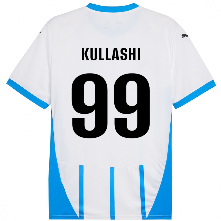 Kids Football Loreta Kullashi #99 White Blue Away Jersey 2024/25 T-Shirt Australia