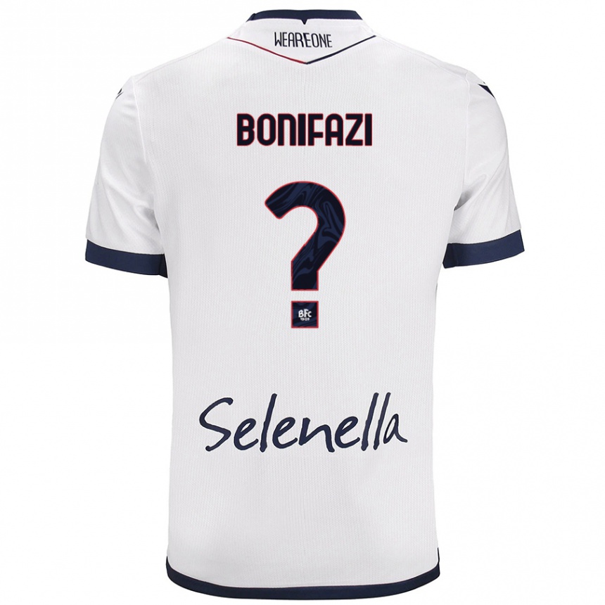 Kids Football Kevin Bonifazi #0 White Royal Blue Away Jersey 2024/25 T-Shirt Australia