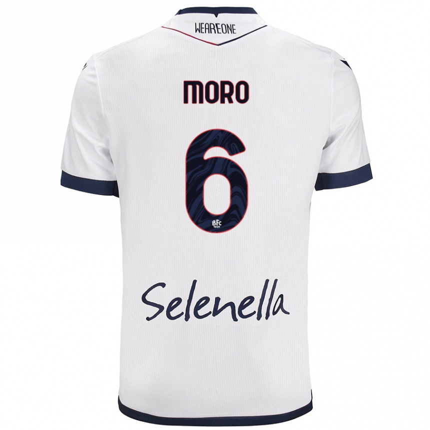 Kids Football Nikola Moro #6 White Royal Blue Away Jersey 2024/25 T-Shirt Australia