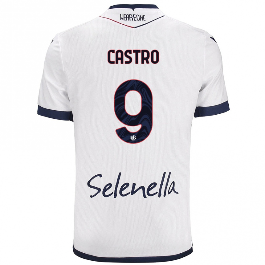 Kids Football Santiago Castro #9 White Royal Blue Away Jersey 2024/25 T-Shirt Australia