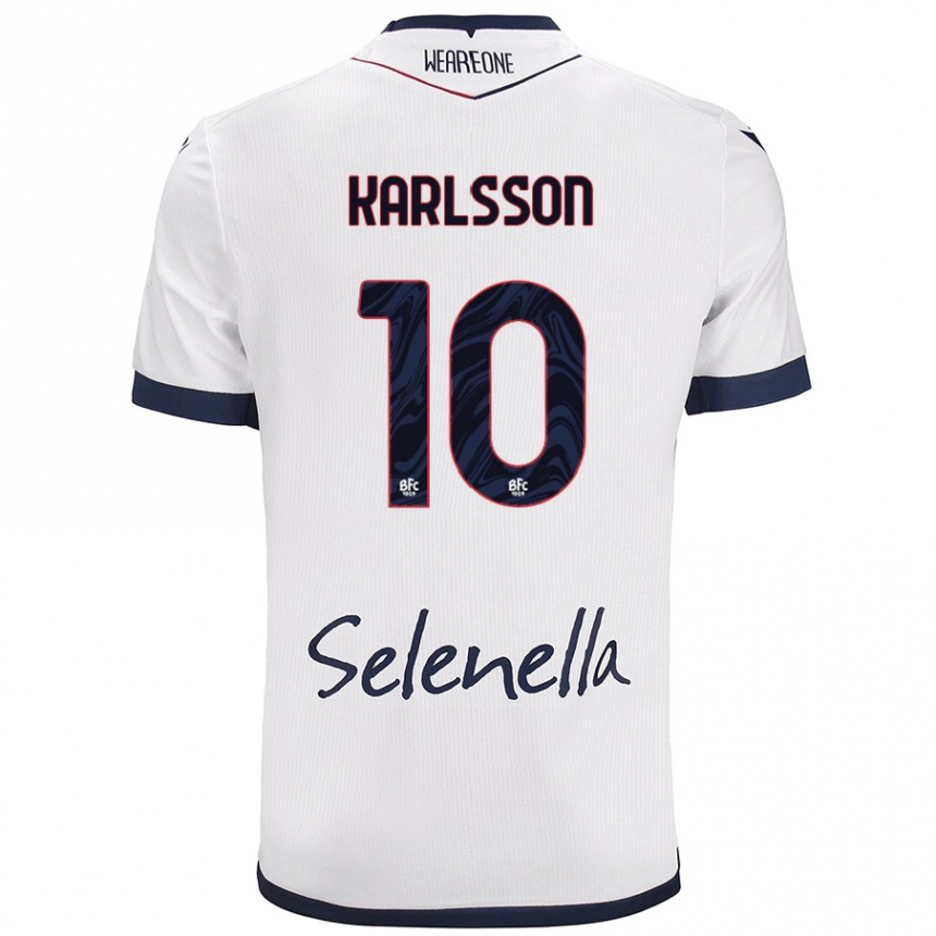 Kids Football Jesper Karlsson #10 White Royal Blue Away Jersey 2024/25 T-Shirt Australia