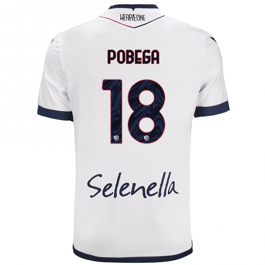 Kids Football Tommaso Pobega #18 White Royal Blue Away Jersey 2024/25 T-Shirt Australia