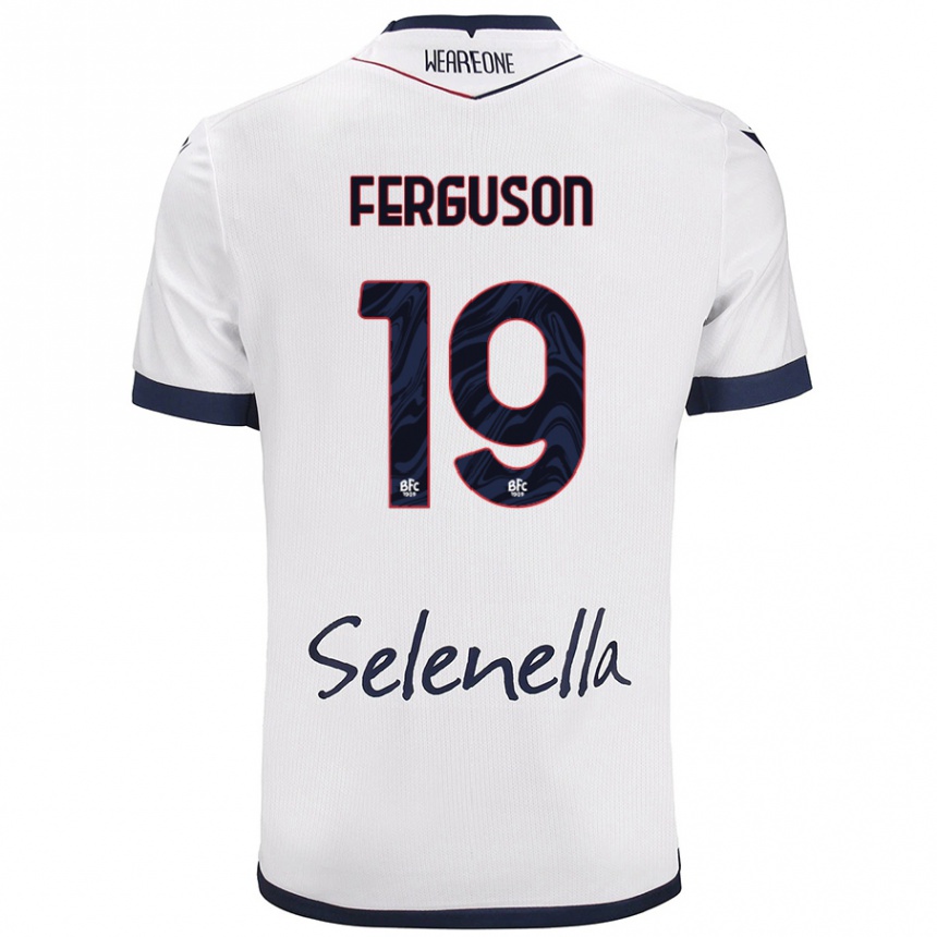 Kids Football Lewis Ferguson #19 White Royal Blue Away Jersey 2024/25 T-Shirt Australia