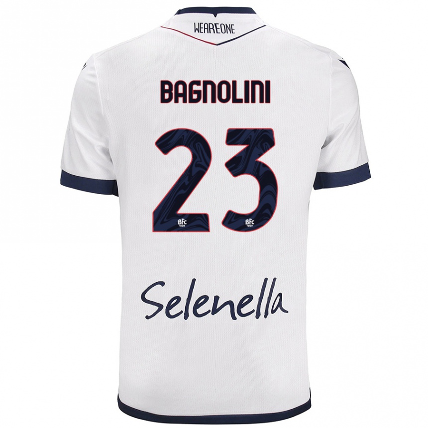 Kids Football Nicola Bagnolini #23 White Royal Blue Away Jersey 2024/25 T-Shirt Australia