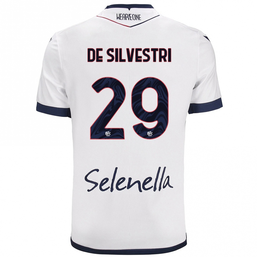 Kids Football Lorenzo De Silvestri #29 White Royal Blue Away Jersey 2024/25 T-Shirt Australia