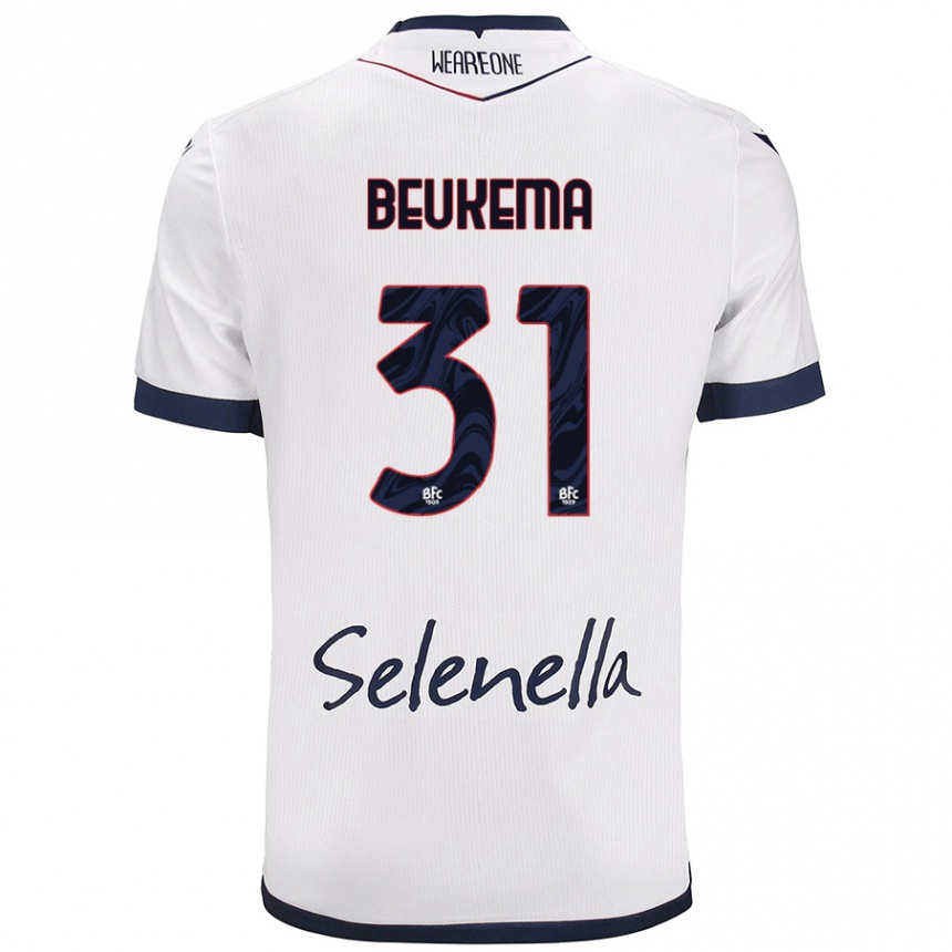 Kids Football Sam Beukema #31 White Royal Blue Away Jersey 2024/25 T-Shirt Australia