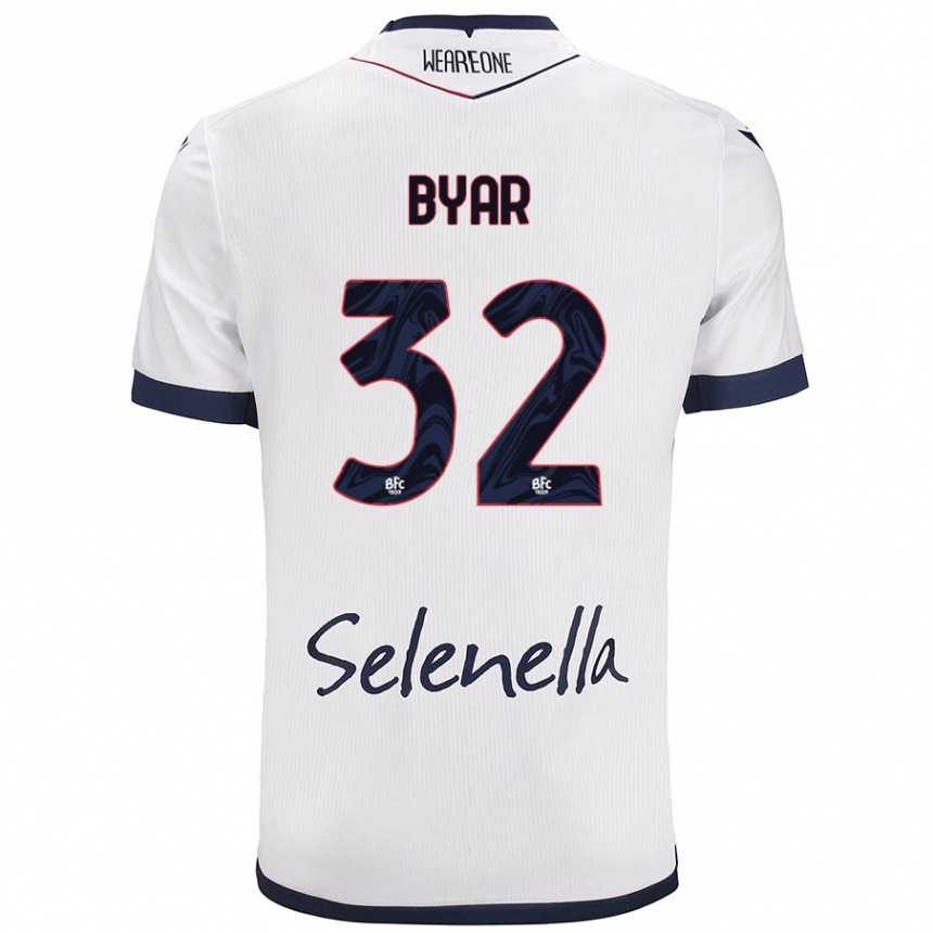 Kids Football Naïm Byar #32 White Royal Blue Away Jersey 2024/25 T-Shirt Australia