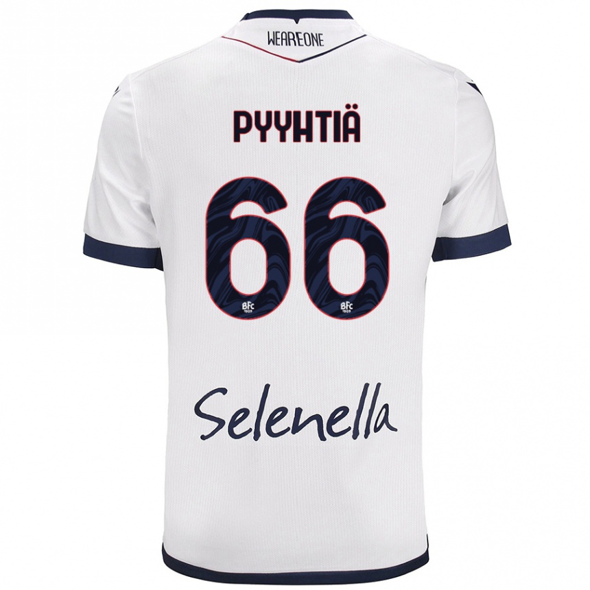 Kids Football Niklas Pyyhtiä #66 White Royal Blue Away Jersey 2024/25 T-Shirt Australia