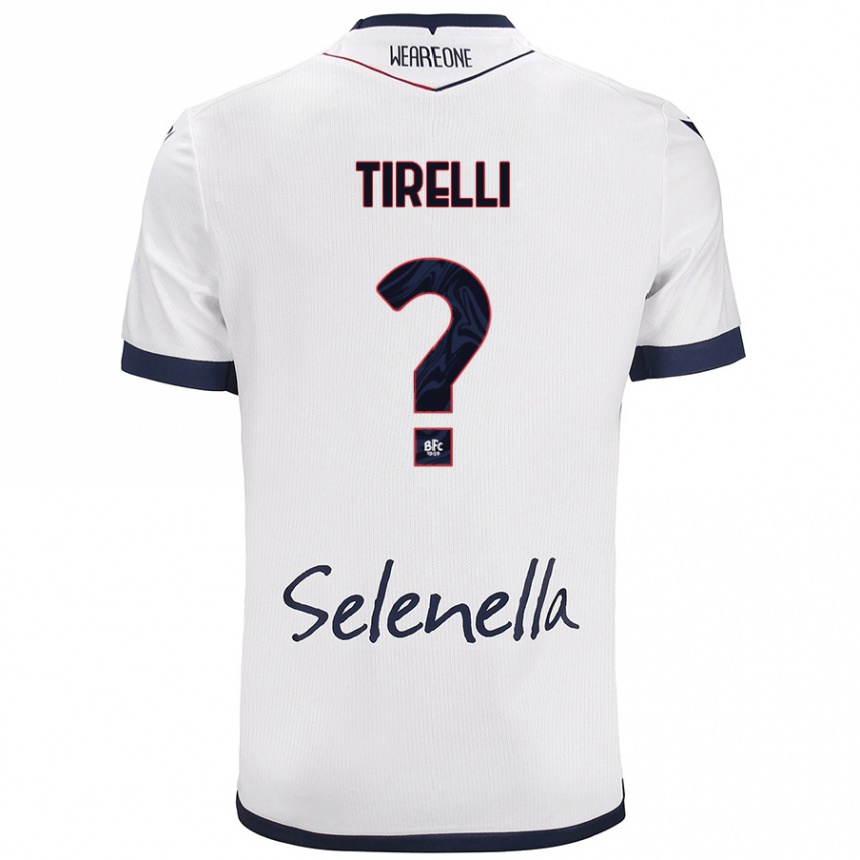 Kids Football Manuel Tirelli #0 White Royal Blue Away Jersey 2024/25 T-Shirt Australia