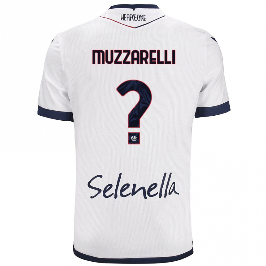 Kids Football Lorenzo Muzzarelli #0 White Royal Blue Away Jersey 2024/25 T-Shirt Australia