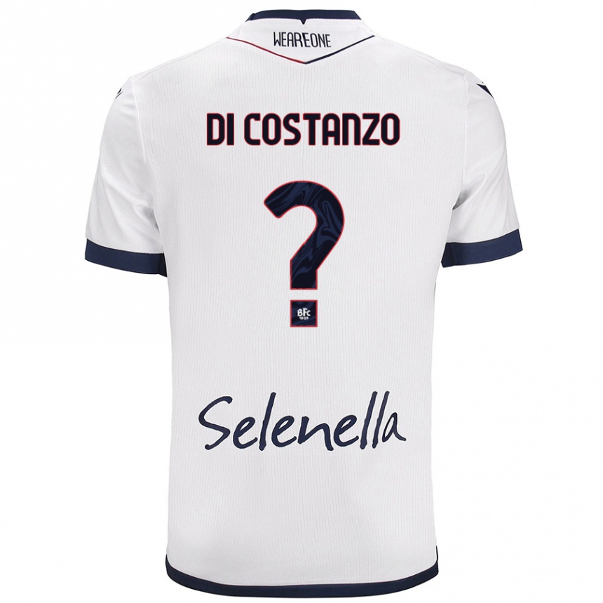 Kids Football Raffaele Maria Di Costanzo #0 White Royal Blue Away Jersey 2024/25 T-Shirt Australia