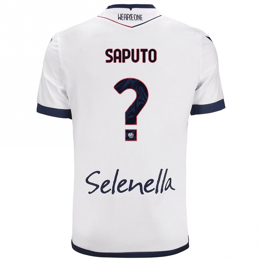 Kids Football Jesse Saputo #0 White Royal Blue Away Jersey 2024/25 T-Shirt Australia