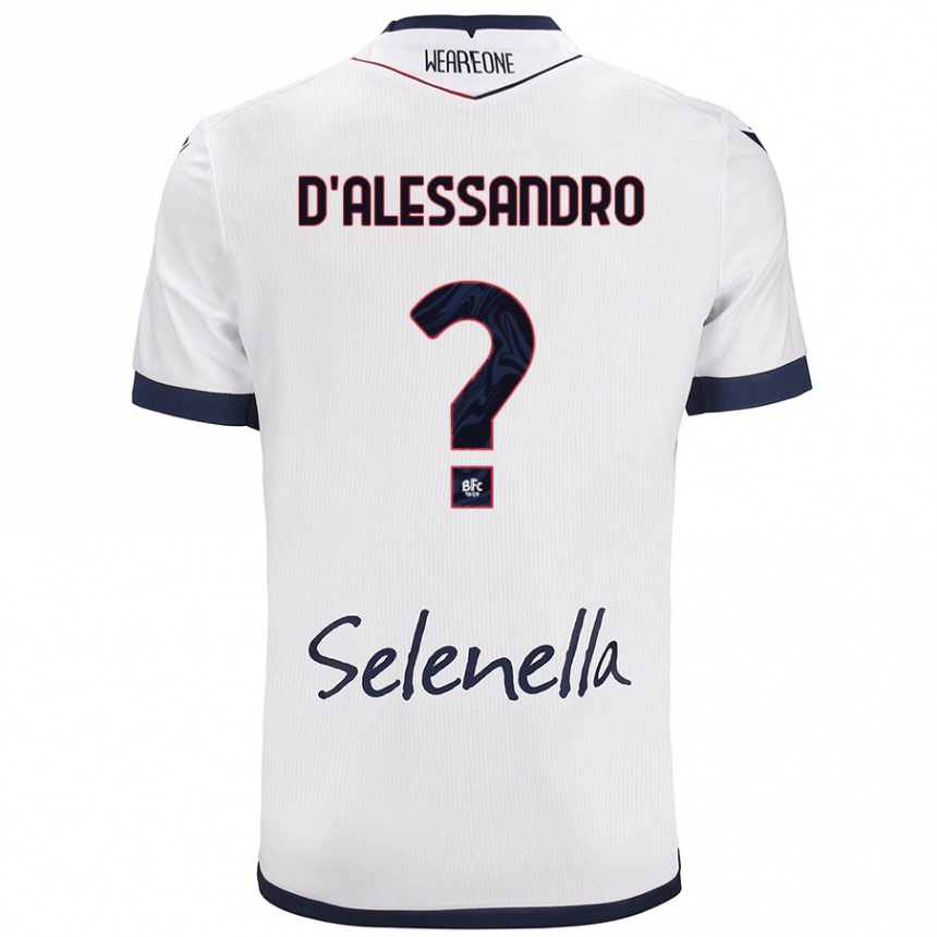 Kids Football Giuliano D'alessandro #0 White Royal Blue Away Jersey 2024/25 T-Shirt Australia