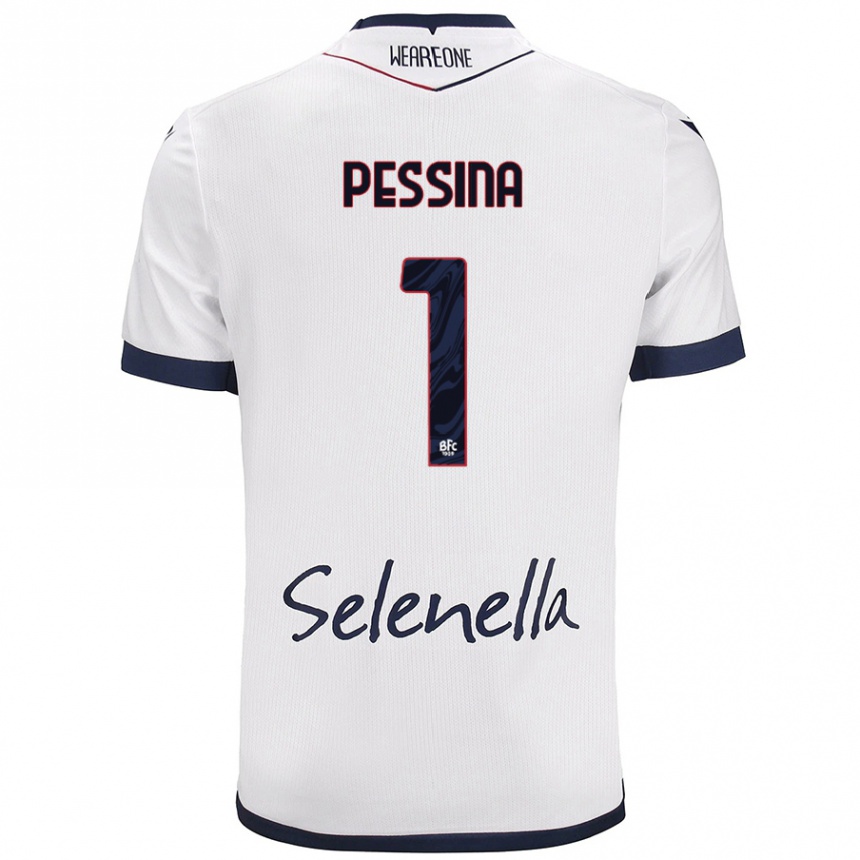 Kids Football Massimo Pessina #1 White Royal Blue Away Jersey 2024/25 T-Shirt Australia