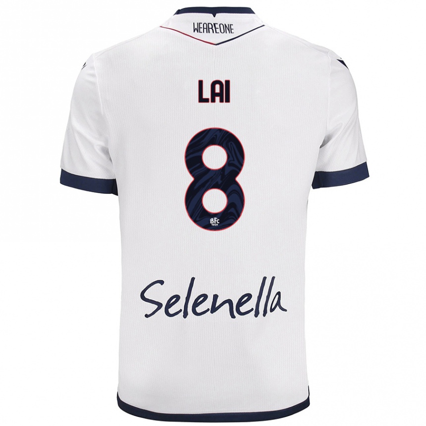 Kids Football Luca Lai #8 White Royal Blue Away Jersey 2024/25 T-Shirt Australia