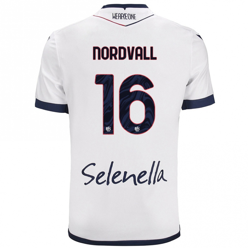 Kids Football Ossian Nordvall #16 White Royal Blue Away Jersey 2024/25 T-Shirt Australia