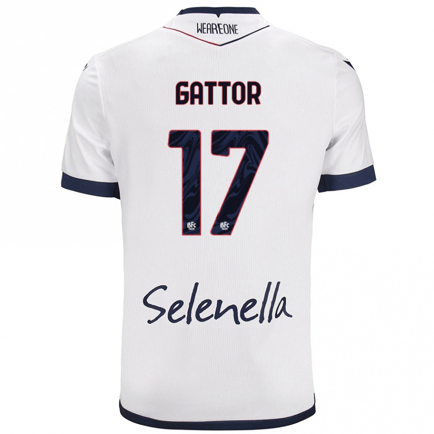 Kids Football Gianluca Gattor #17 White Royal Blue Away Jersey 2024/25 T-Shirt Australia