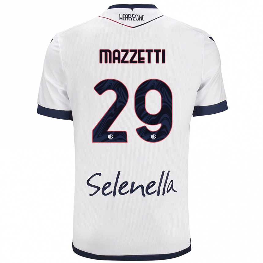 Kids Football Gabriele Mazzetti #29 White Royal Blue Away Jersey 2024/25 T-Shirt Australia