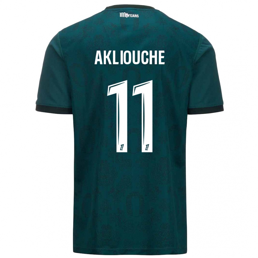 Kids Football Maghnes Akliouche #11 Dark Green Away Jersey 2024/25 T-Shirt Australia