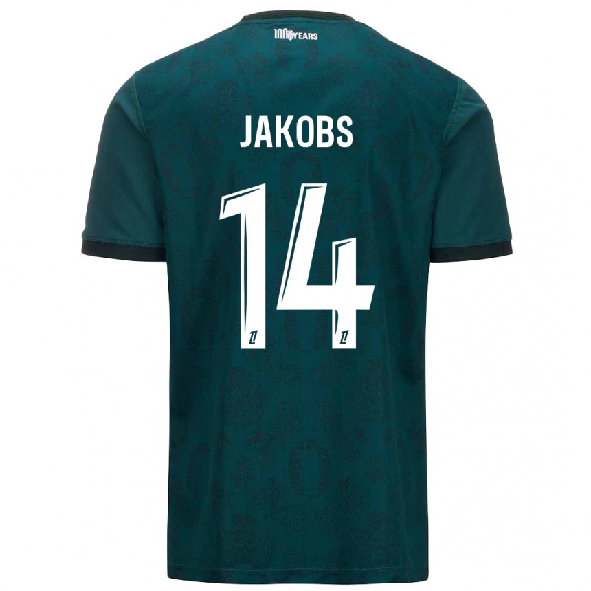 Kids Football Ismail Jakobs #14 Dark Green Away Jersey 2024/25 T-Shirt Australia