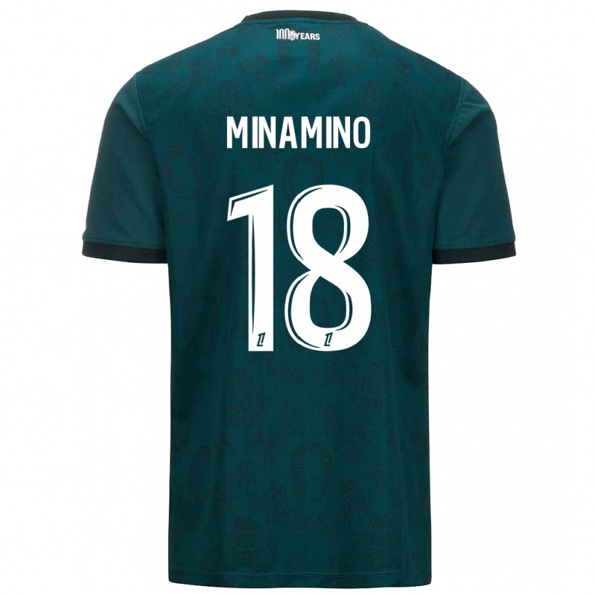 Kids Football Takumi Minamino #18 Dark Green Away Jersey 2024/25 T-Shirt Australia