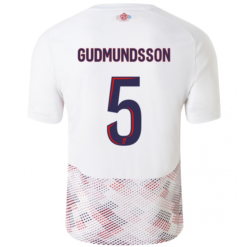 Kids Football Gabriel Gudmundsson #5 White Royal Blue Away Jersey 2024/25 T-Shirt Australia