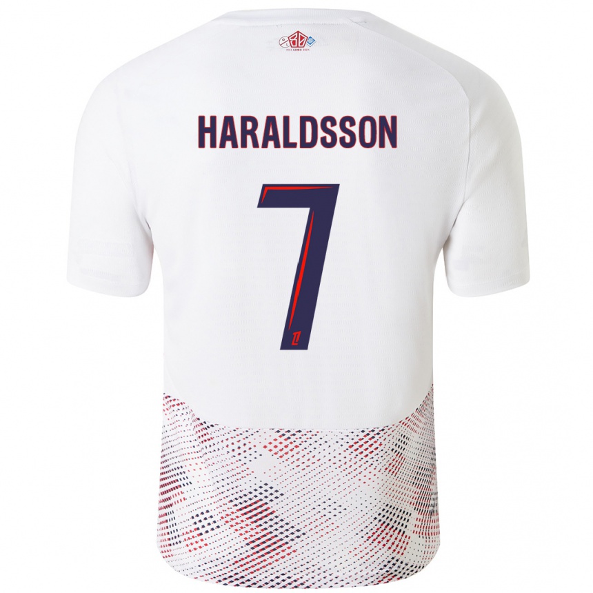 Kids Football Hákon Arnar Haraldsson #7 White Royal Blue Away Jersey 2024/25 T-Shirt Australia