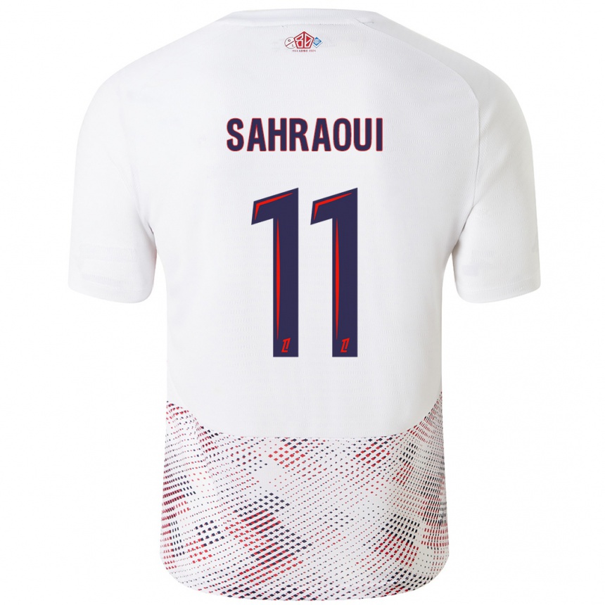 Kids Football Osame Sahraoui #11 White Royal Blue Away Jersey 2024/25 T-Shirt Australia