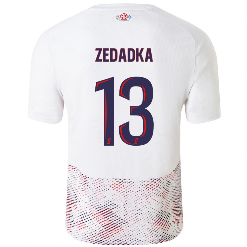 Kids Football Akim Zedadka #13 White Royal Blue Away Jersey 2024/25 T-Shirt Australia