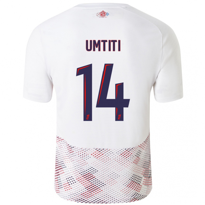 Kids Football Samuel Umtiti #14 White Royal Blue Away Jersey 2024/25 T-Shirt Australia