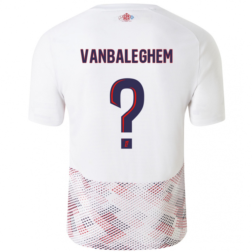 Kids Football Valentin Vanbaleghem #0 White Royal Blue Away Jersey 2024/25 T-Shirt Australia