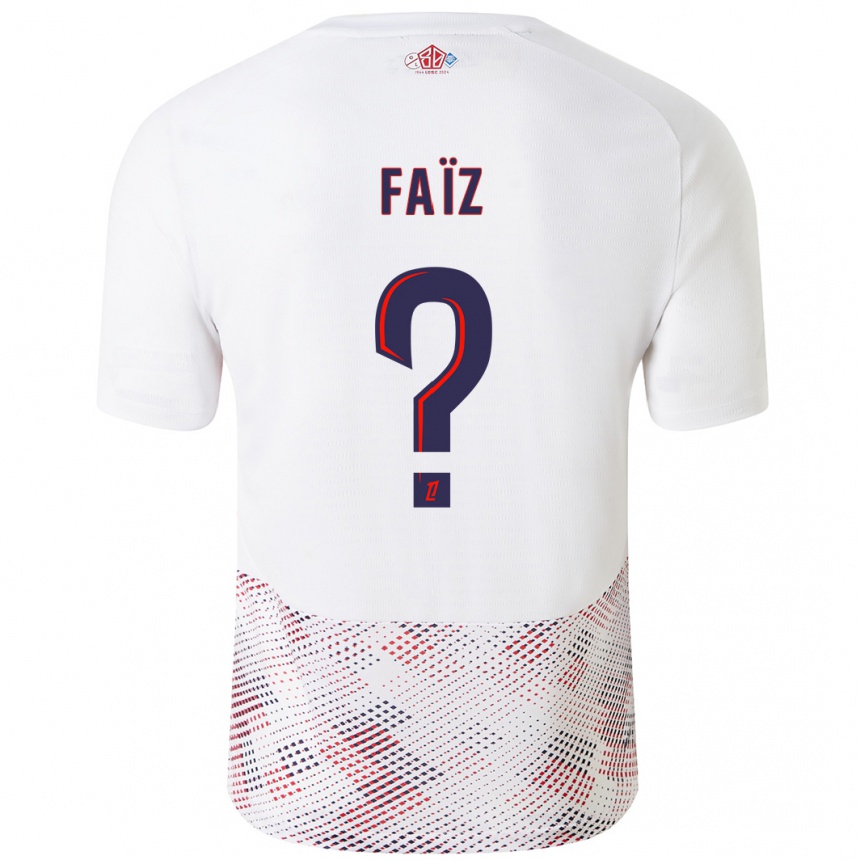 Kids Football Adame Faïz #0 White Royal Blue Away Jersey 2024/25 T-Shirt Australia