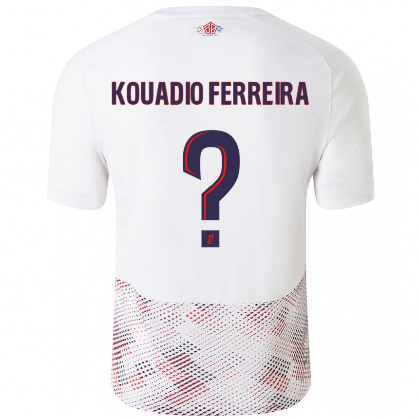 Kids Football Wilfrid Kouadio Ferreira #0 White Royal Blue Away Jersey 2024/25 T-Shirt Australia