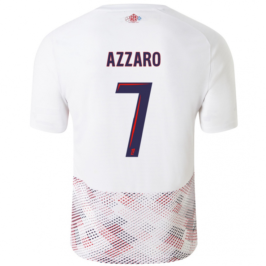 Kids Football Lorena Azzaro #7 White Royal Blue Away Jersey 2024/25 T-Shirt Australia