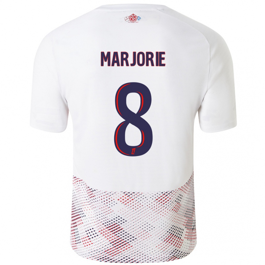 Kids Football Marjorie #8 White Royal Blue Away Jersey 2024/25 T-Shirt Australia