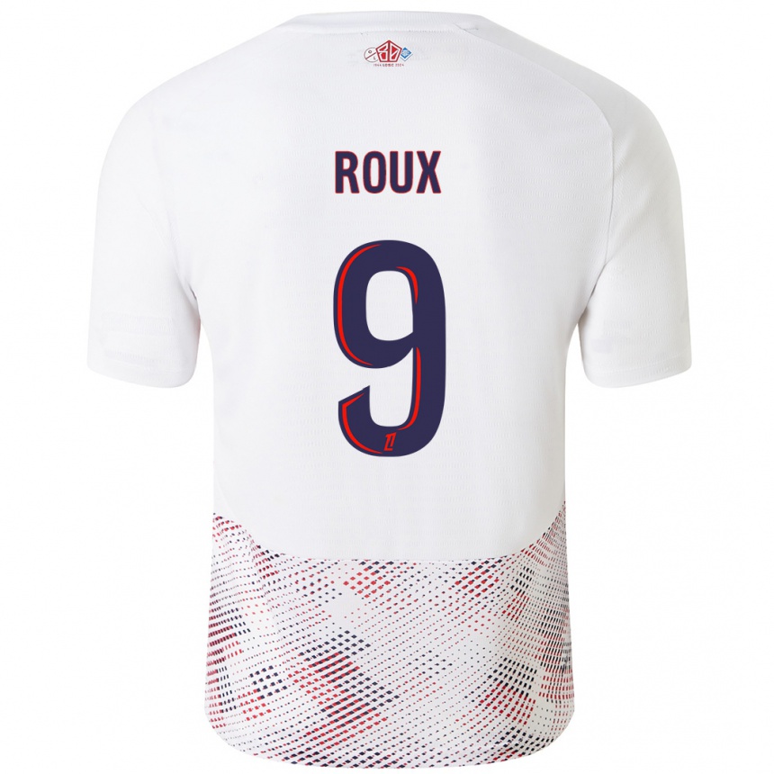 Kids Football Danielle Roux #9 White Royal Blue Away Jersey 2024/25 T-Shirt Australia