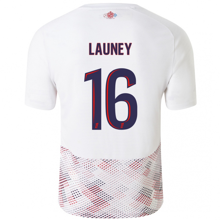 Kids Football Elisa Launey #16 White Royal Blue Away Jersey 2024/25 T-Shirt Australia