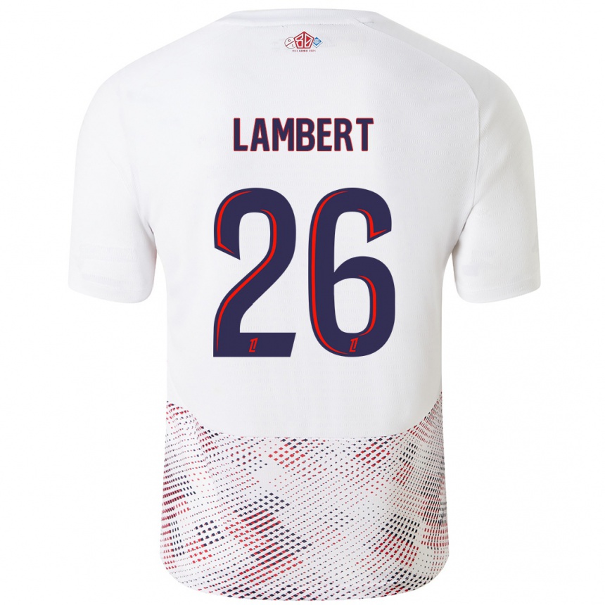 Kids Football Anaïs Lambert #26 White Royal Blue Away Jersey 2024/25 T-Shirt Australia