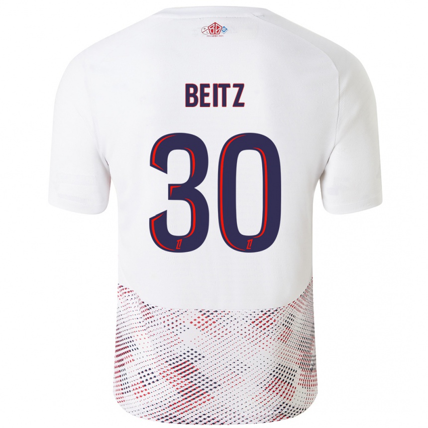 Kids Football Taylor Beitz #30 White Royal Blue Away Jersey 2024/25 T-Shirt Australia