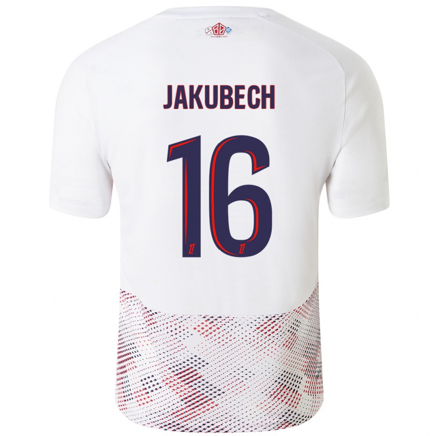 Kids Football Adam Jakubech #16 White Royal Blue Away Jersey 2024/25 T-Shirt Australia